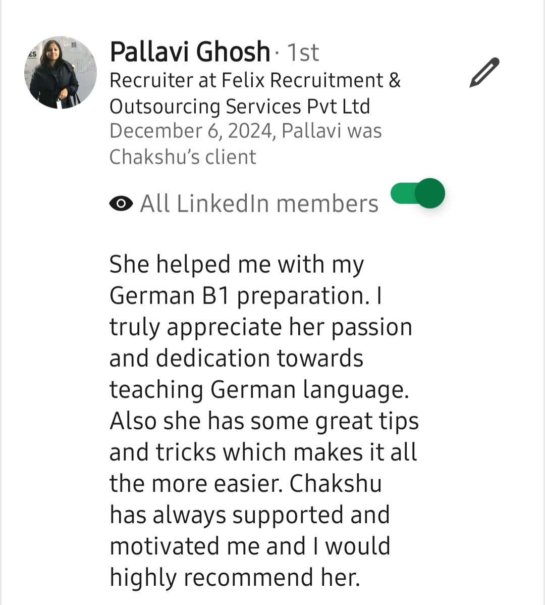 LinkedIn recommendation 13