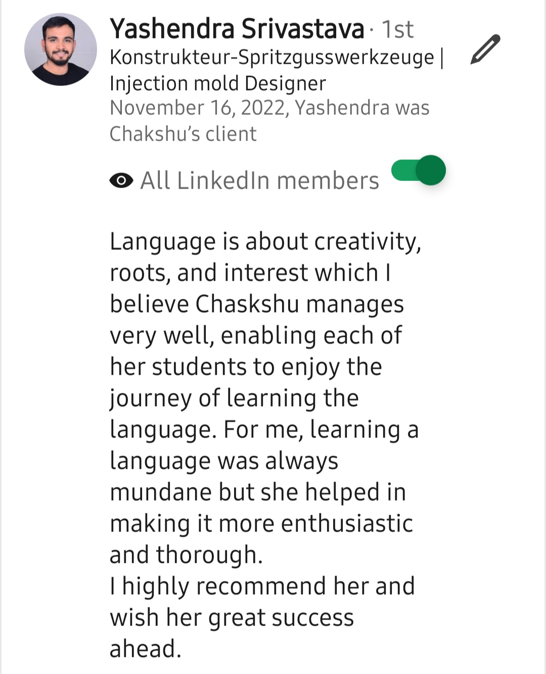 LinkedIn recommendation 20