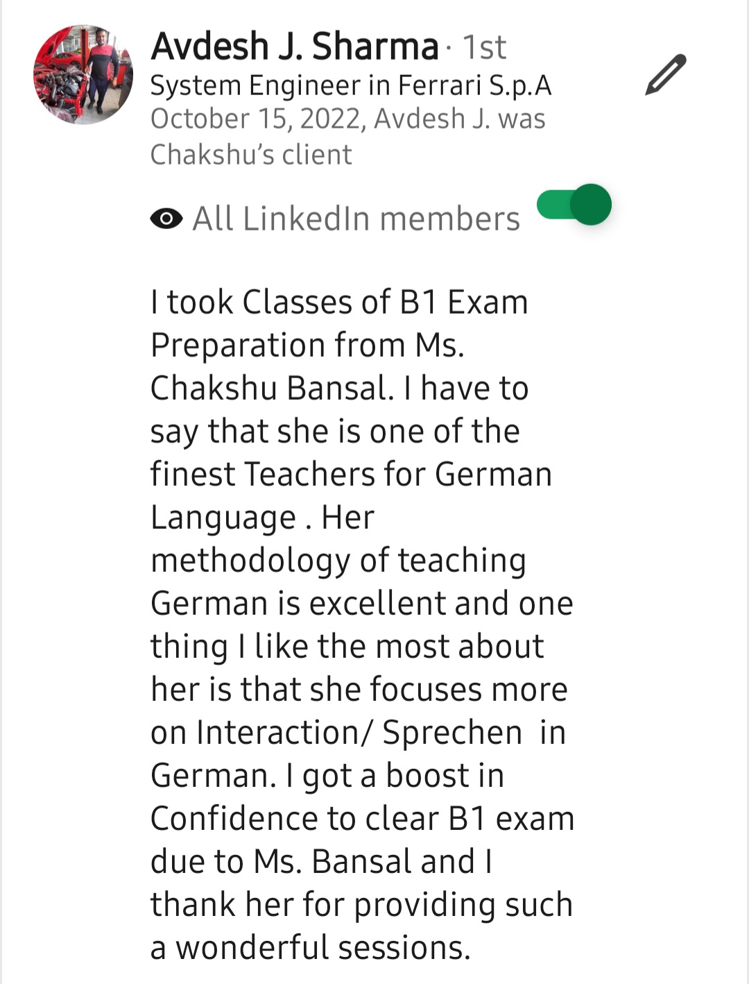 LinkedIn recommendation 23