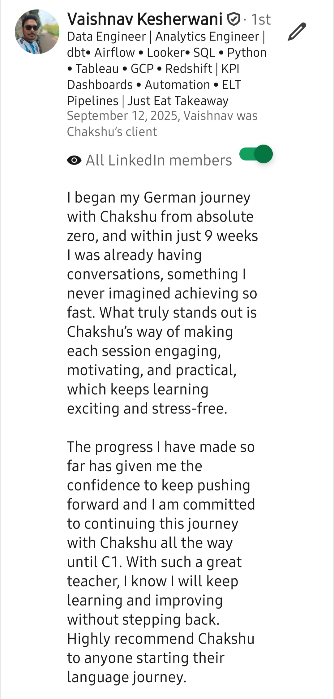 LinkedIn recommendation 4